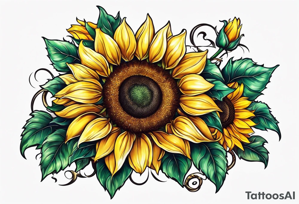 Sunflower chain tattoo idea