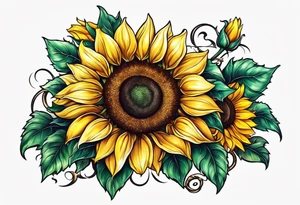 Sunflower chain tattoo idea