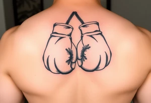 worn down boxing gloves tattoo idea