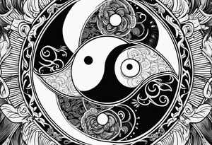 Powerful majestic ying Yang tattoo idea