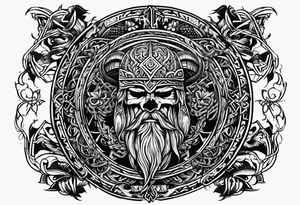 Nordic rune of viking warriors tattoo idea