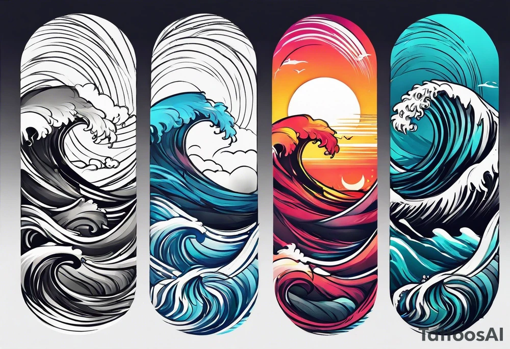 simple wave for outside forearm tattoo idea