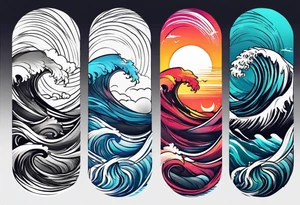 simple wave for outside forearm tattoo idea