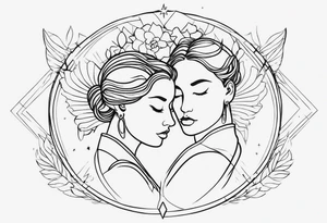 Gemini family unique tattoo idea