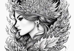 Flames to ash to frozen landscape tattoo idea