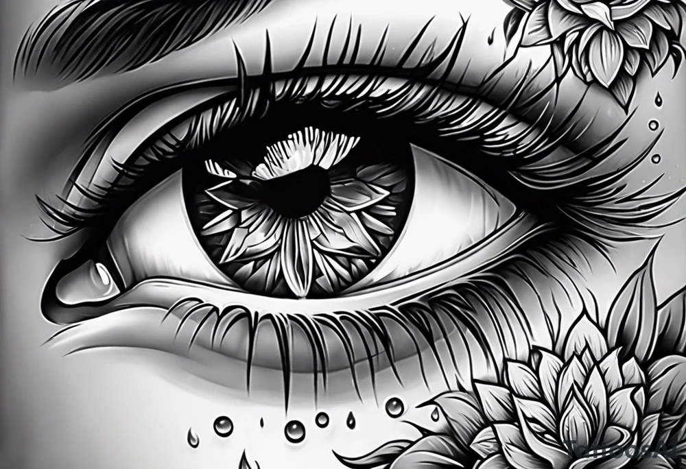 a crying eye tattoo idea