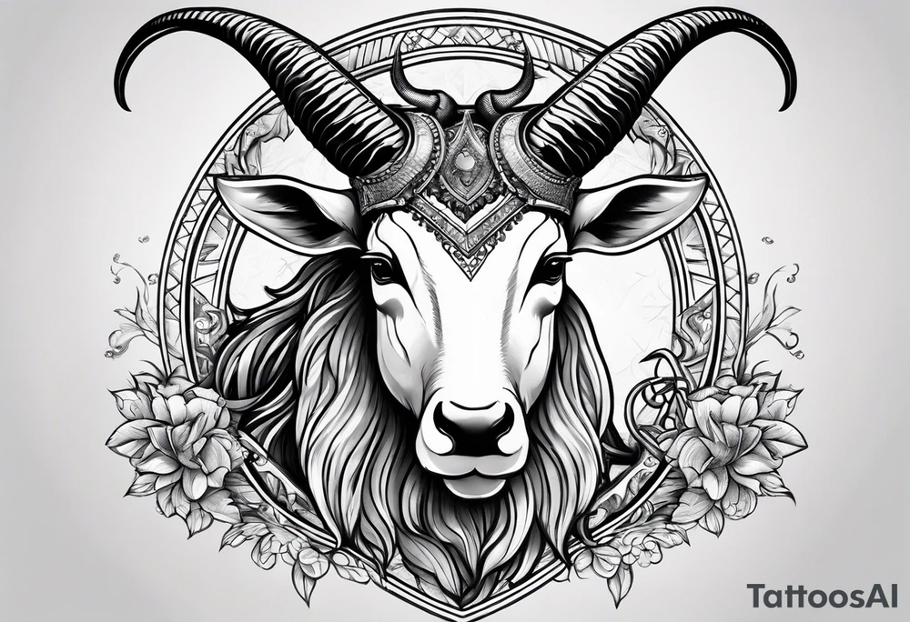 capricorn with sunglasses tattoo idea