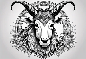 capricorn with sunglasses tattoo idea