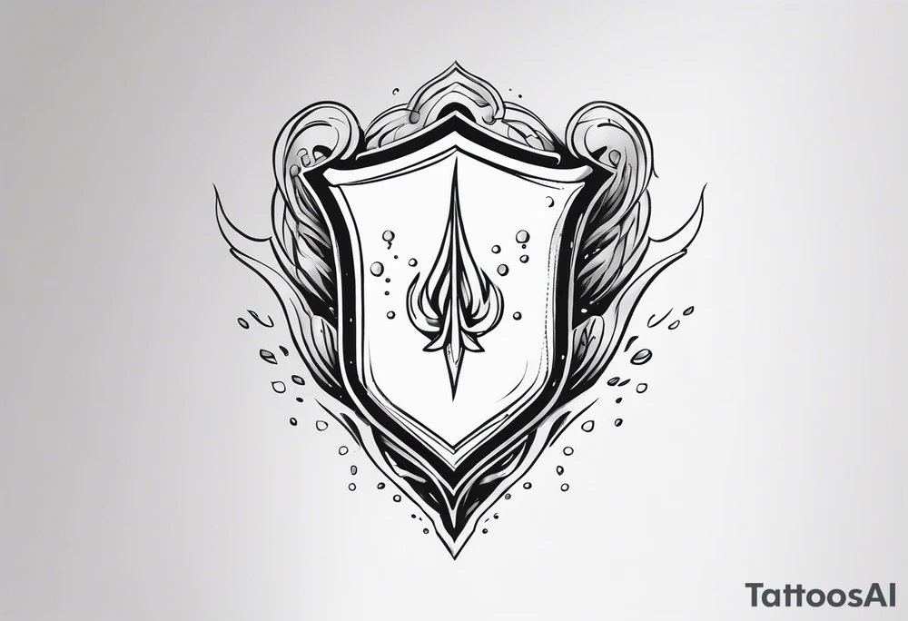 Tears bouncing off shield tattoo idea