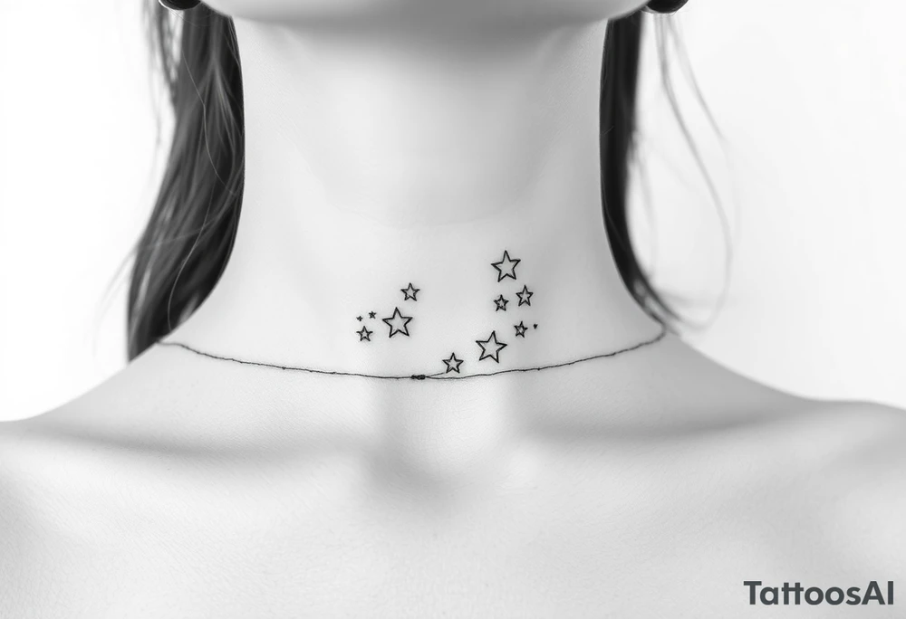 Stars wrapping collarbone tattoo idea