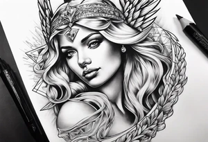 Diamond angel tattoo idea