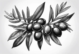 An olive branch that fades into a thornvine tattoo idea