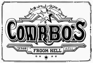 a pantera tattoo with the overhead text saying "COWBOYS FROM HELL" and the bottom text saying "ARLINGTON, TX" tattoo idea