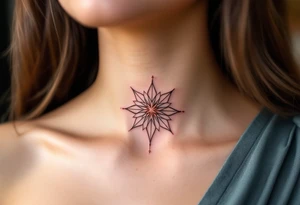 A rose gold eight-pointed star tattoo adds elegance, love, and self-worth. tattoo idea