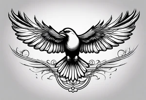 A Soaring bird with the text 1937-2023 underneath it in a simple sketch style tattoo idea
