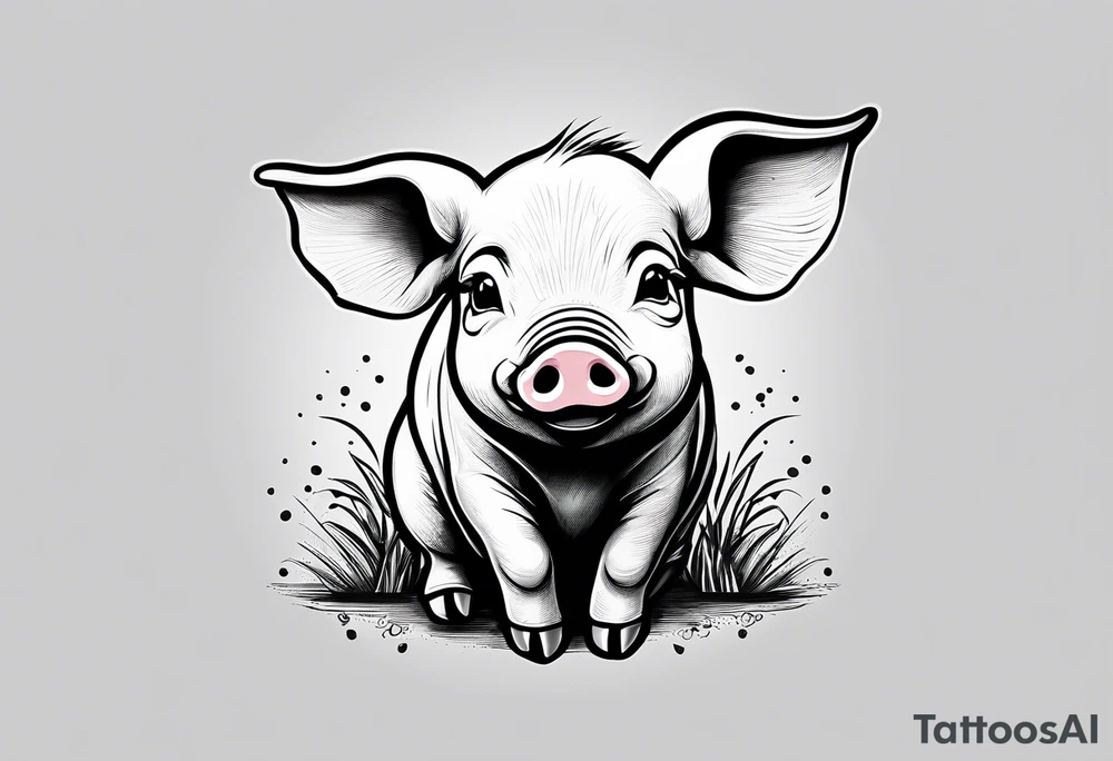 cute piglet.
with text: "friends not food" tattoo idea cute piglet.
with text: "friends not food" tattoo idea