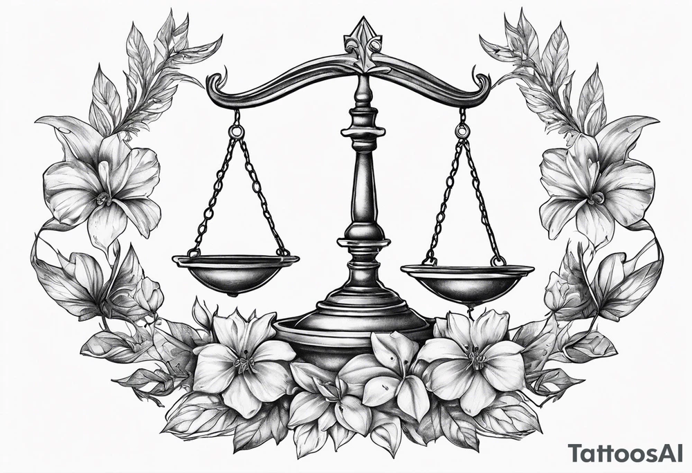 libra zodiac sign tattoo idea