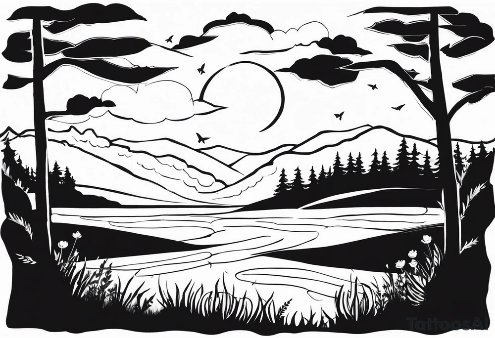 Nature scene from the song “after the storm” by Mumford and sons tattoo idea