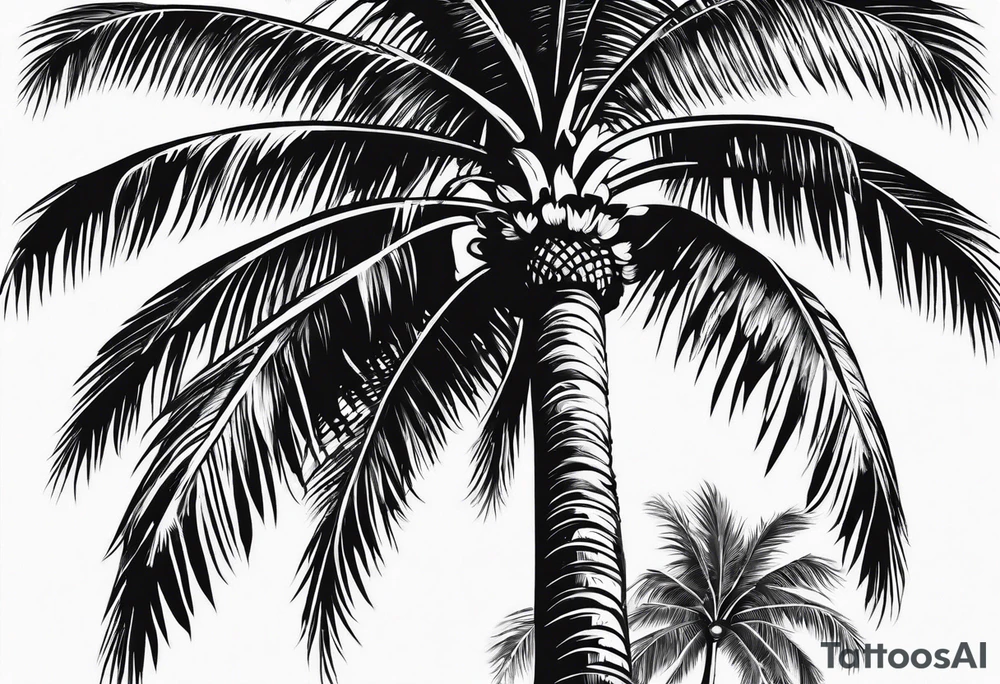 palm tree sleeve tattoo idea