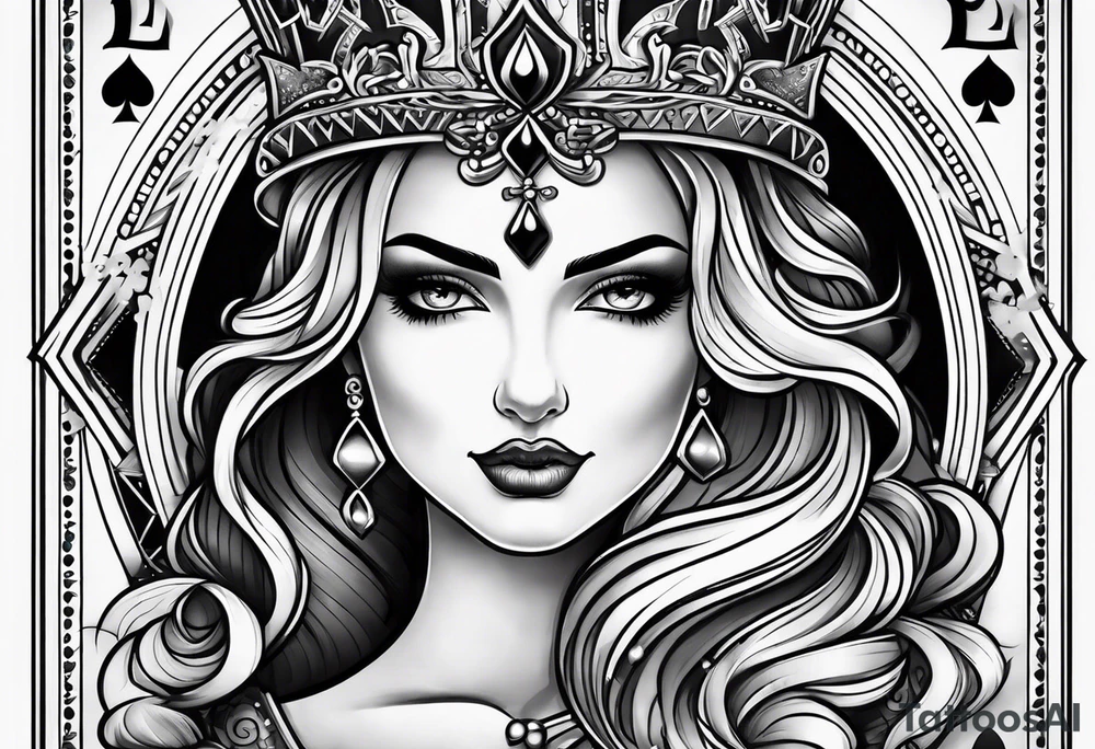 queen of spades naked tattoo idea