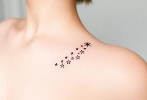 Cascade of stars curved tattoo idea