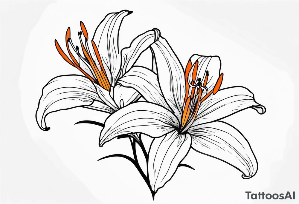 orange tiger lily tattoo idea