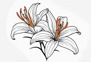 orange tiger lily tattoo idea