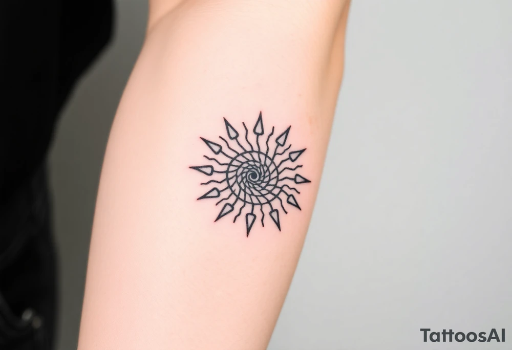Fibonacci spiral sun tattoo idea