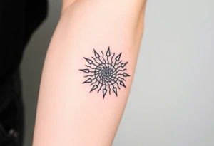 Fibonacci spiral sun tattoo idea