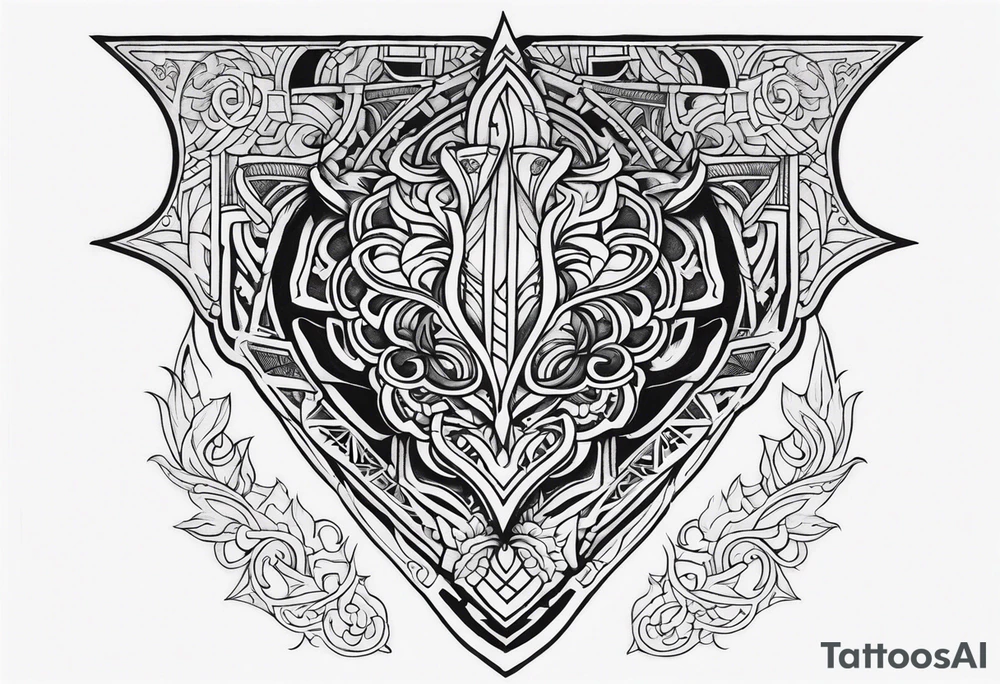 Cletic shin armor tattoo idea