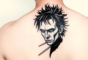 Edward scissorhands face reflecting off his scissorhands tattoo idea