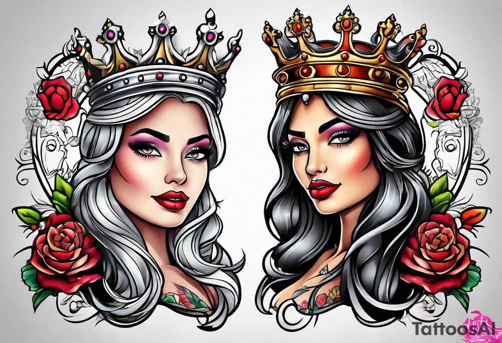 Queen and king tattoo idea