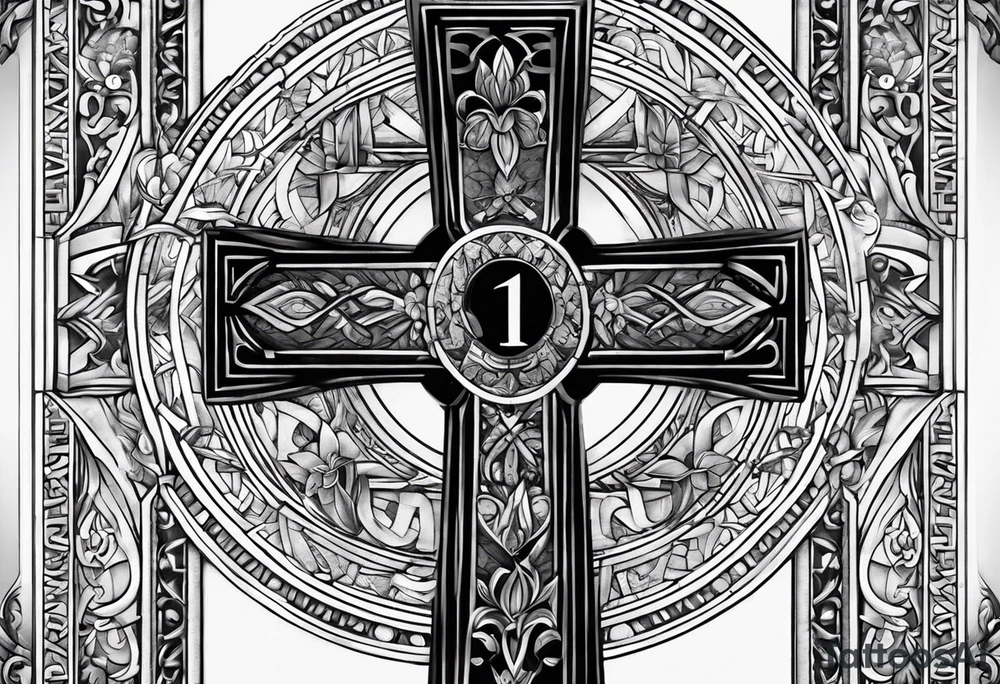 A cross with roman numerals tattoo idea