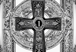 A cross with roman numerals tattoo idea