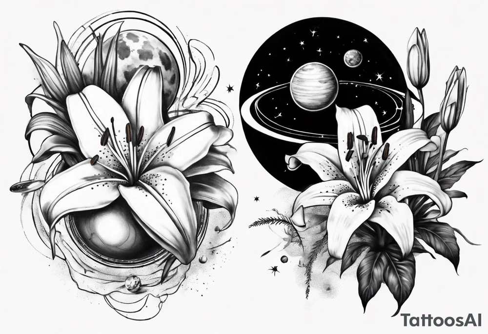 Lily planets tattoo idea