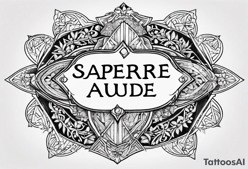 Write "SAPERE AUDE" in Latin / Greek font tattoo idea