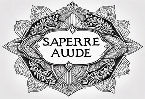 Write "SAPERE AUDE" in Latin / Greek font tattoo idea