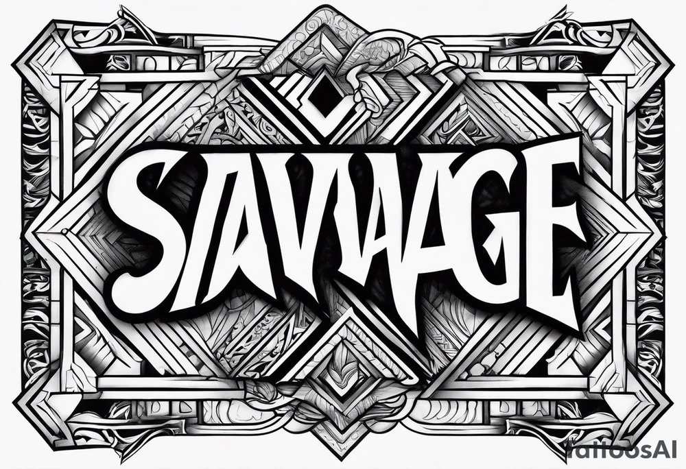 savage lettering tattoo idea