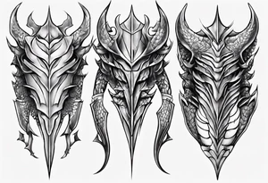 Dragon Leg armor symmetrical tattoo idea