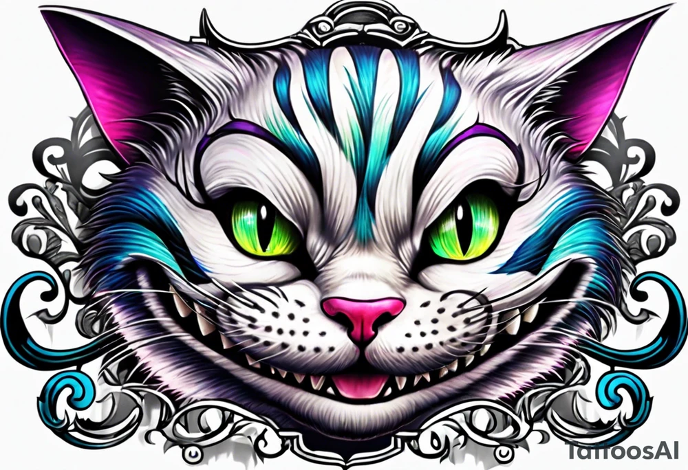 cheshire cat entire body tattoo idea