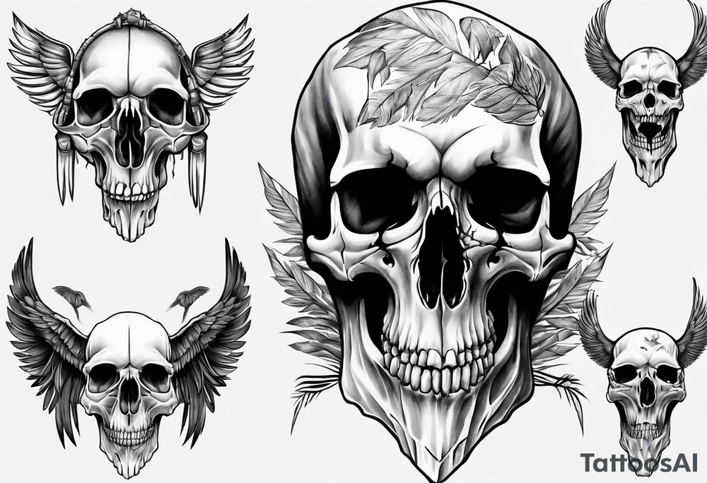 condor skull tattoo idea