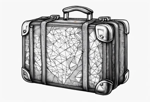 Cardboard suitcase tattoo idea