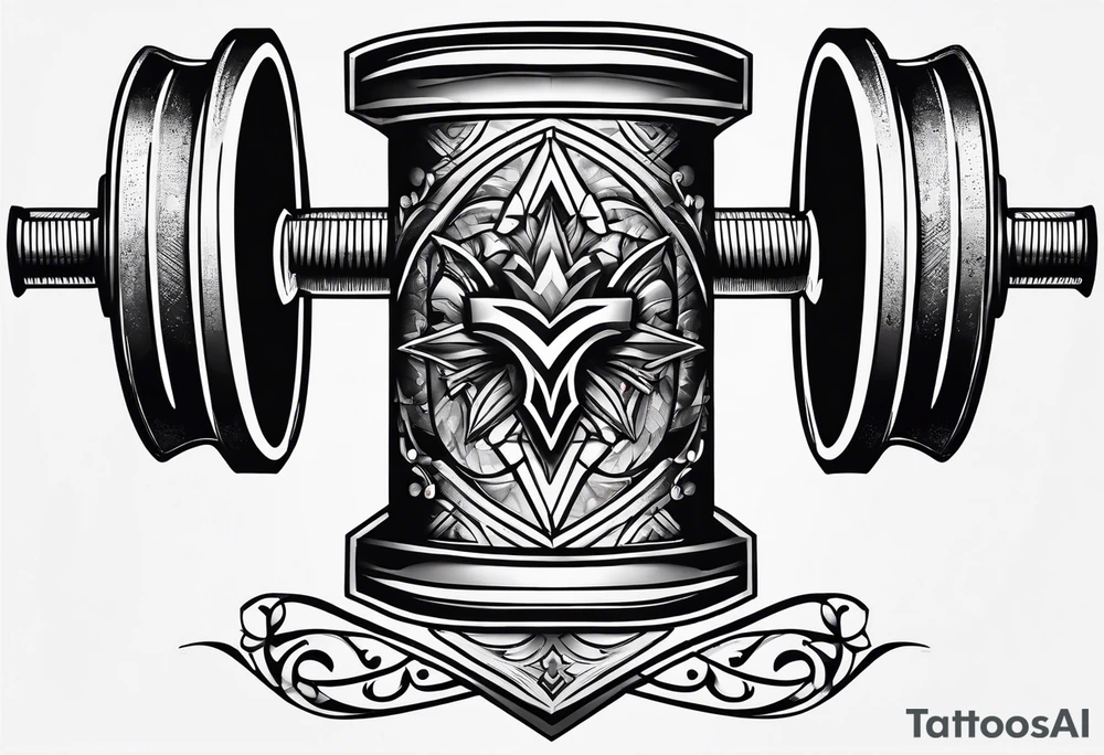 A hammer and a barbell tattoo idea