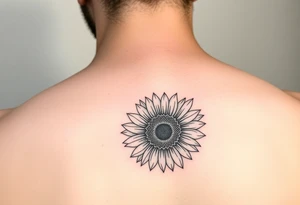 Small minimalist line art inspired by daughter Harlow and sunflower. tattoo idea