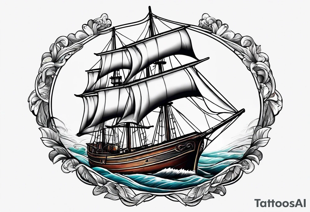 Sail boat tattoo idea