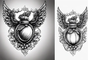 Acorn being carried by angel tattoo idea