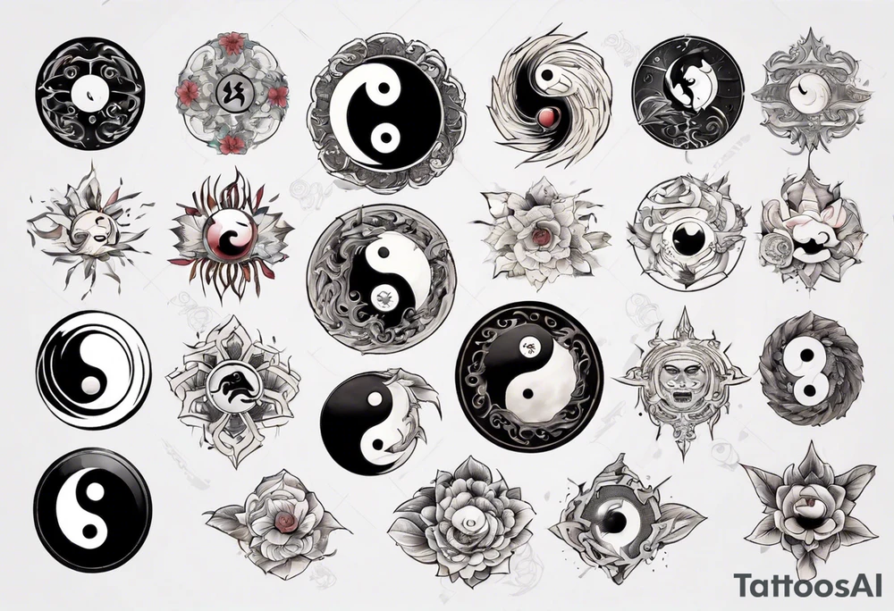 Ying Yang spiritual vibe tattoo idea