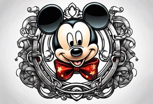 mickey mouse in a handcuffs tattoo idea