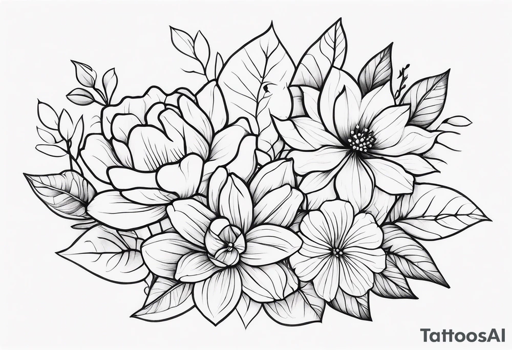 ornaments of flowers tattoo idea