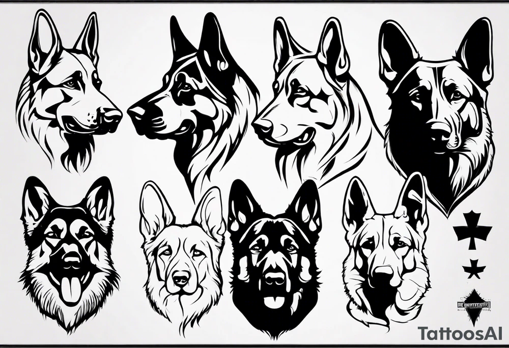 German shepherd profile tattoo idea